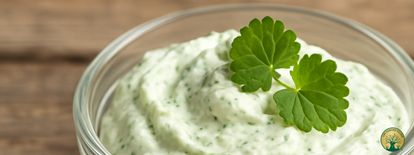 Gundelreben-Frischkäse-Aufstrich mit Gundelrebensaft