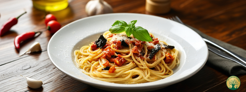 Spaghetti aglio e olio – mit fermentiertem Knoblauch