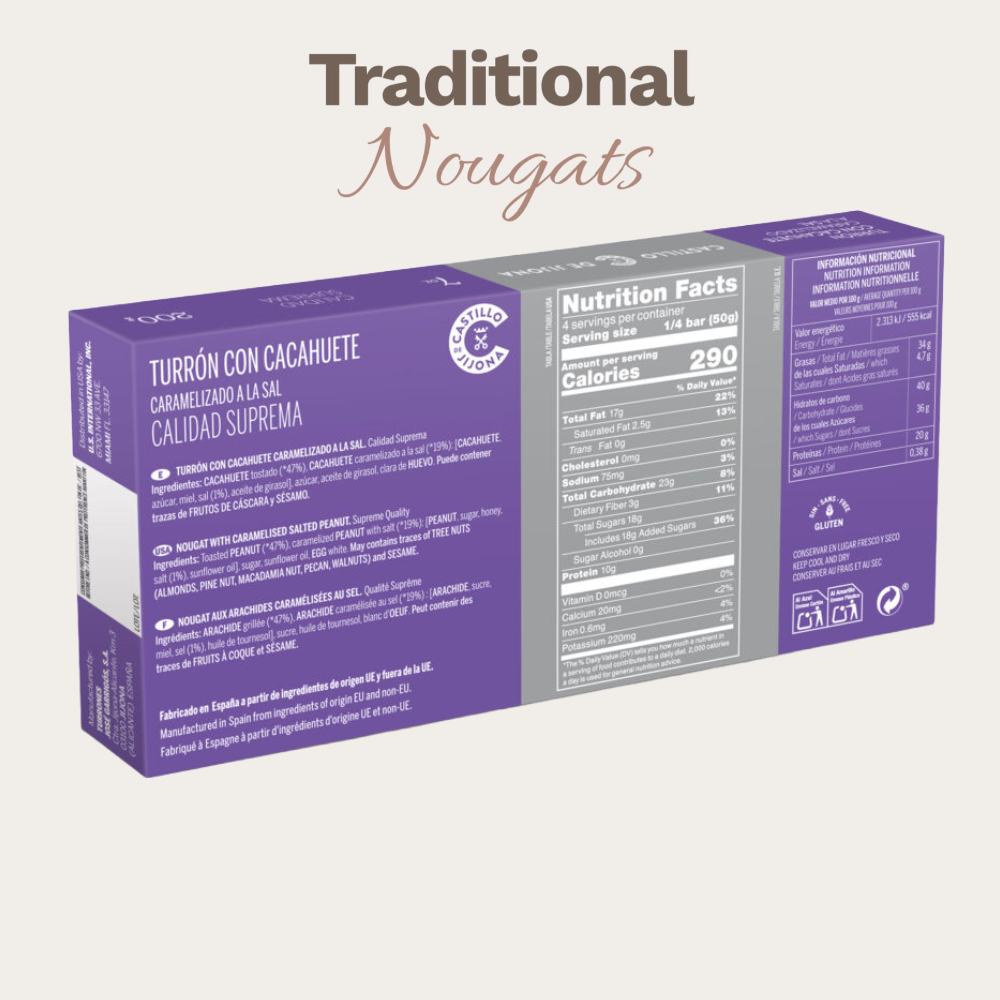 Nougat mit karamelisierten gesalzenen Erdnuessen-Inhalt